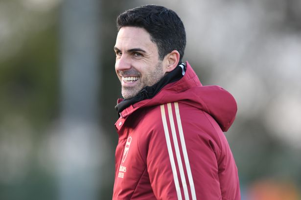 Arsenal manager Mikel Arteta during a training session at Arsenal Training Ground on November 28, 2023 in London, England.